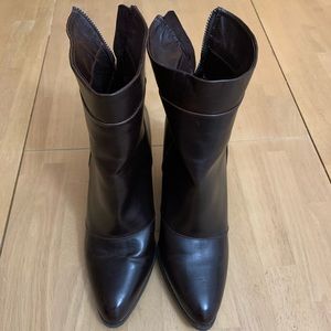 Espresso ankle booties